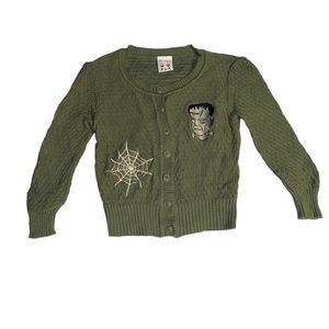 Miss Ladybug - FRANKEY EMBROIDERY CARDIGAN SWEATER *SAGE